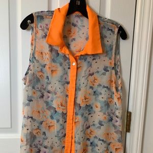 Sheer Sleeveless Blouse